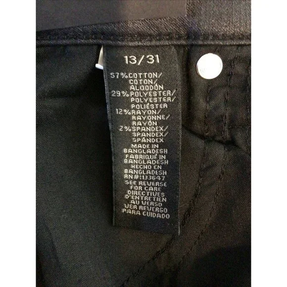 Kendall + Kylie Coated Black Kontour High Rise Pants, Sz 13/31 NWT - Picture 8 of 9